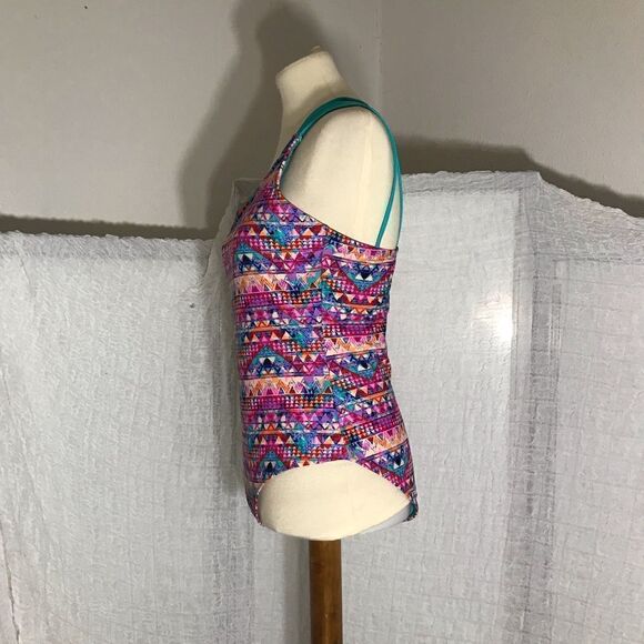 CORAL Colorful Geometric Print One Piece Swimsuit Size XL - Picture 7 of 9